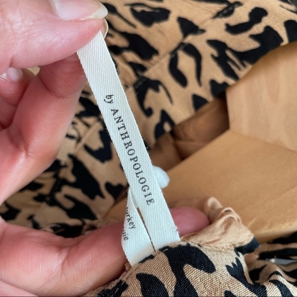 ANTHROPOLOGIE Mock Neck Cheetah Print Midi Dress - Picture 14 of 15